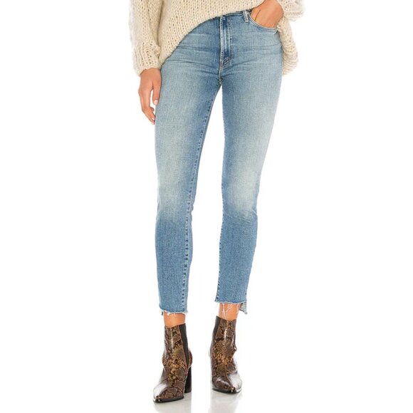 Mother The Stunner Zip Ankle Step Fray Jean 28/30X27" One Fell Sweep Skinny Raw - Picture 1 of 12